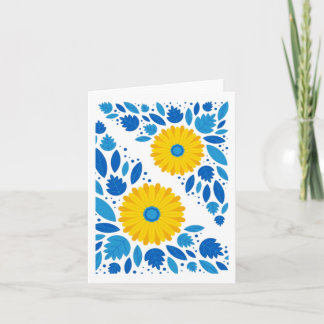 Ukraine Blue And Yellow Sticker  Card
