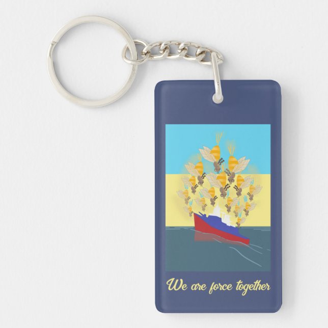 Ukraine "blue yellow" colourful keychain (Front)