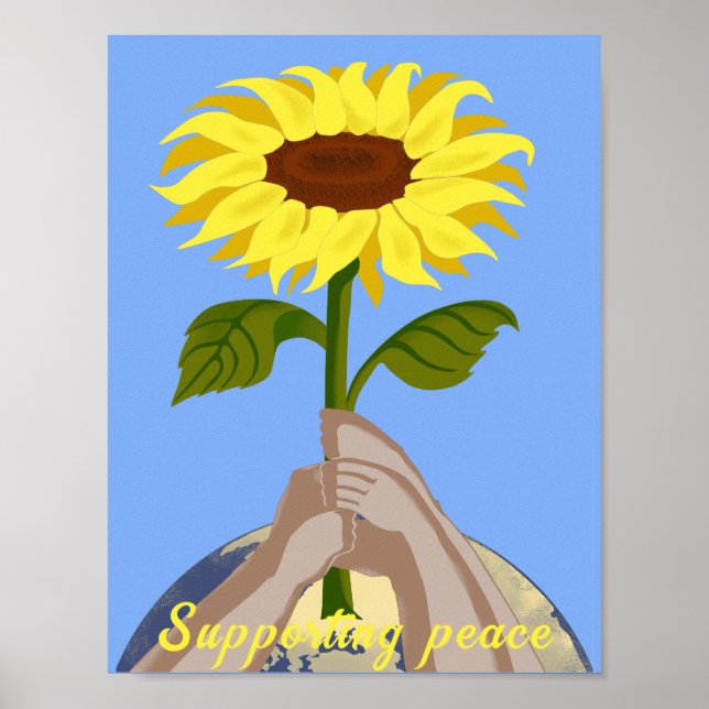 Ukraine "blue yellow" peace sunflower colourful  poster (Front)
