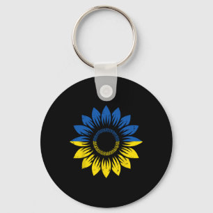 Ukraine Blue Yellow Sunflower Ukrainian Pride Men Keychain