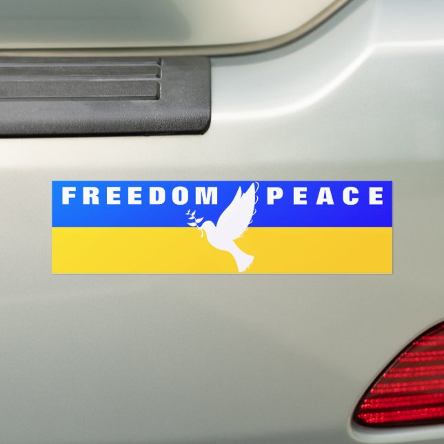 Ukraine Bumper Stickers Peace Dove Support Freedom (On Car)