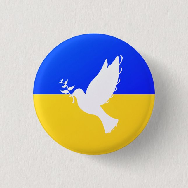 Ukraine Buttons Dove of Peace Support Freedom (Front)