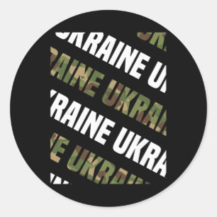Ukraine Camo Pattern Green Camouflage Classic Round Sticker