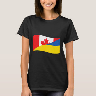 Ukraine Canada Dual Flag Unity Patriotic Cross-cou T-Shirt
