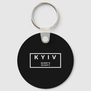 Ukraine Capital Coordinates - Kyiv 1 Keychain