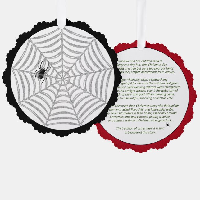 Ukraine Christmas Spider Story Ornament Card (Front/Back)