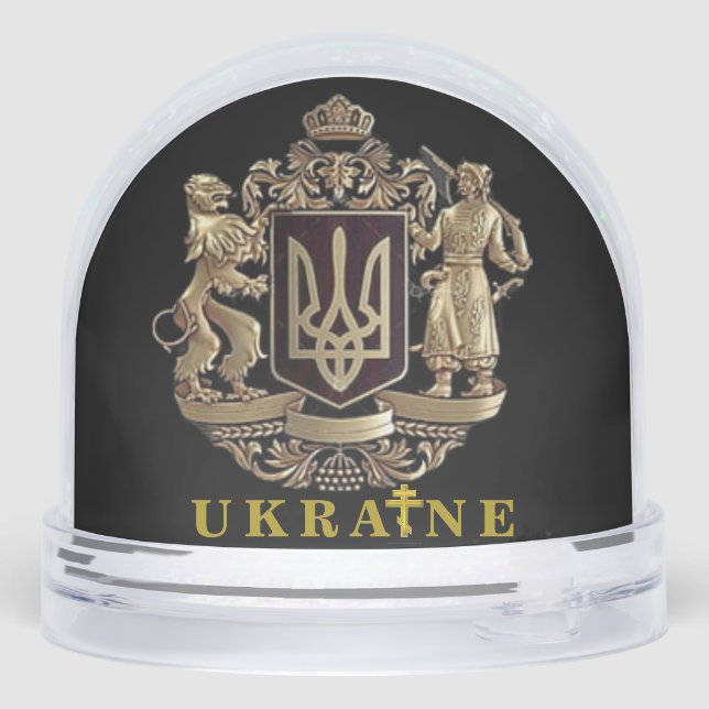 Ukraine Coat of Arms Orthodox Cross  Snowglobe (Back)