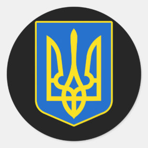 Ukraine Coat Of Arms Show Ukrainian Pride Tryzub L Classic Round Sticker