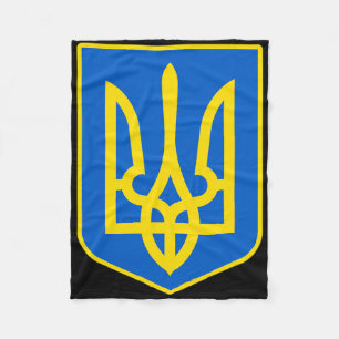 Ukraine Coat Of Arms Show Ukrainian Pride Tryzub L Fleece Blanket
