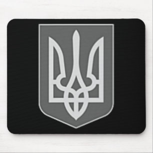 Ukraine Coat Of Arms Silver Trident Emblem Zelensk Mouse Pad