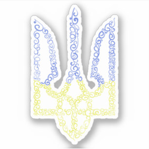 Ukraine coat of arms trident tryzub spiral pattern