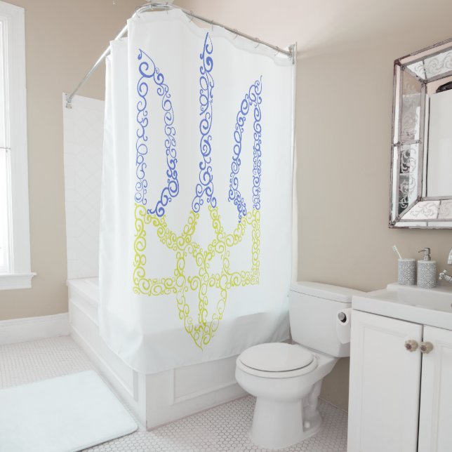 Ukraine coat of arms trident tryzub spiral pattern (In Situ)