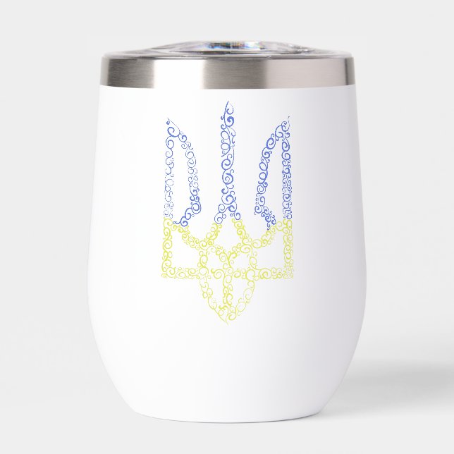 Ukraine coat of arms trident tryzub spiral pattern (Front)