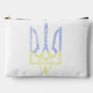 Ukraine coat of arms trident tryzub spiral pattern accessory pouch