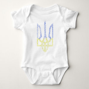 Ukraine coat of arms trident tryzub spiral pattern baby bodysuit