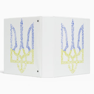 Ukraine coat of arms trident tryzub spiral pattern binder