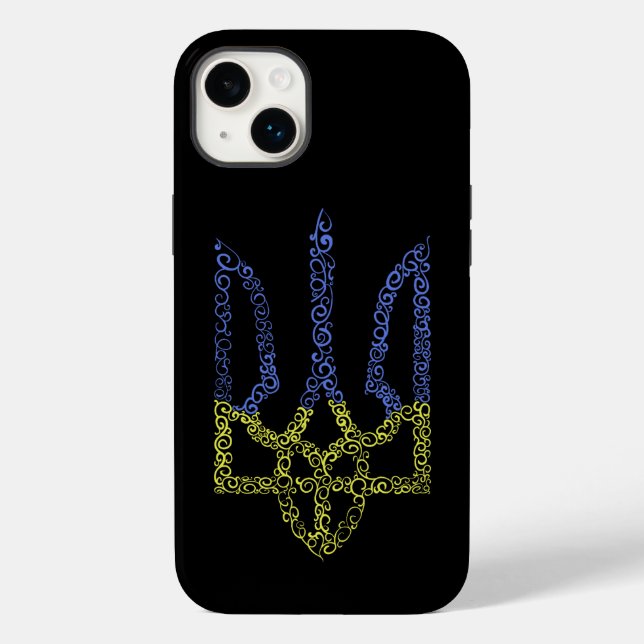 Ukraine coat of arms trident tryzub spiral pattern Case-Mate iPhone case (Back)