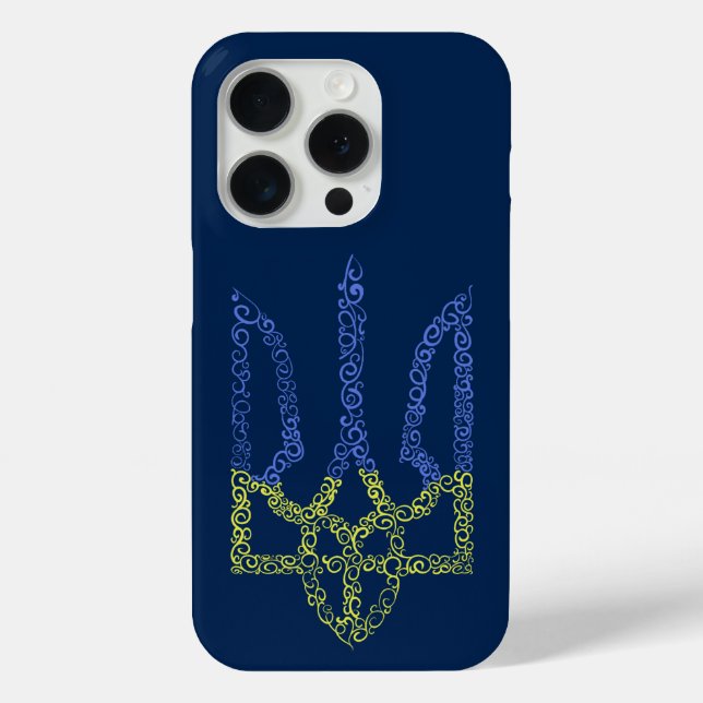 Ukraine coat of arms trident tryzub spiral pattern Case-Mate iPhone case (Back)