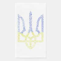 Ukraine coat of arms trident tryzub spiral pattern