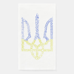 Ukraine coat of arms trident tryzub spiral pattern napkin