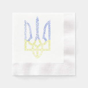 Ukraine coat of arms trident tryzub spiral pattern napkin