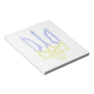 Ukraine coat of arms trident tryzub spiral pattern notepad