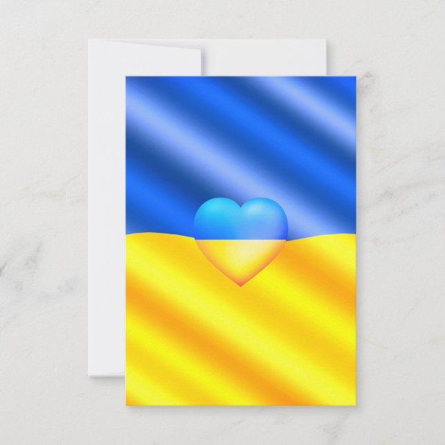 Ukraine - Coeur de la carte drapeau - Liberté - Pa (Devant)