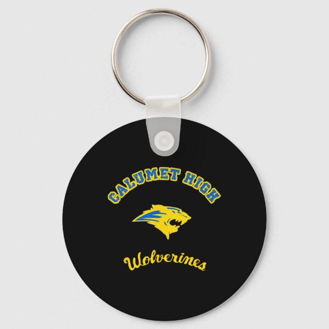 Ukraine Colors Calumet High Wolverines  Keychain (Front)