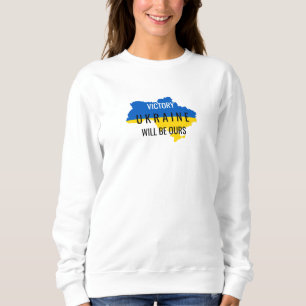 Ukraine Colours Victory Overlay White Sweatshirt