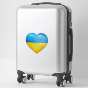 Ukraine Colours Yellow And Blue Heart Contour