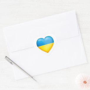 Ukraine Colours Yellow And Blue Heart Heart Sticker