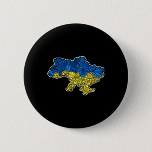 Ukraine Contour Map Gift National Flag  2 Inch Round Button