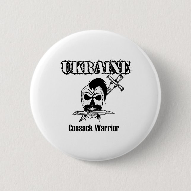 Ukraine Cossack Warrior - Support Ukraine  2 Inch Round Button (Front)