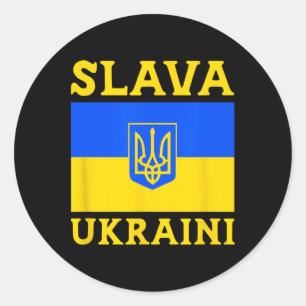 Ukraine Country Flag Pride Slava Ukraini 3 Classic Round Sticker