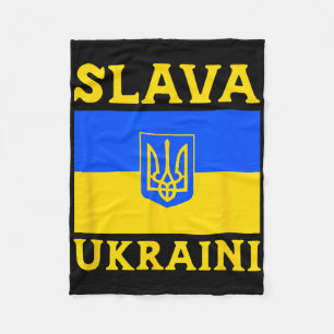 Ukraine Country Flag Pride Slava Ukraini 3 Fleece Blanket