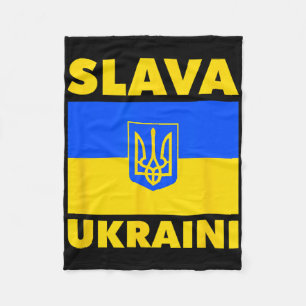 Ukraine Country Flag Pride Slava Ukraini  Fleece Blanket