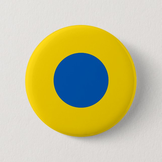 Ukraine country flag round symbol roundel circle a 2 inch round button (Front)