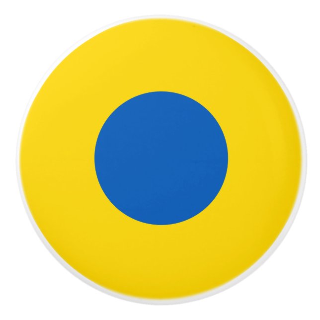 Ukraine country flag round symbol roundel circle a ceramic knob (Front)