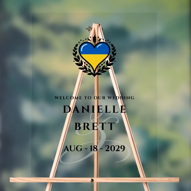 Ukraine Couple Heart Mariage Bienvenue (Neutre)
