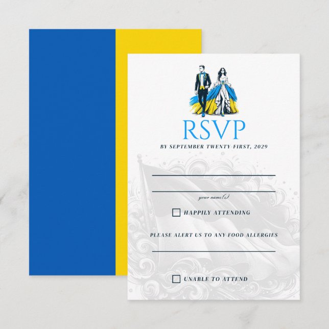 Ukraine Couple RSVP Card (Front/Back)