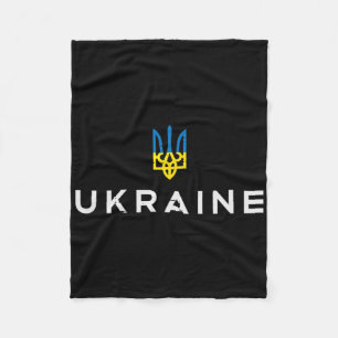 Ukraine Crest Emblem Ukrainian Trident Tryzub Wome Fleece Blanket
