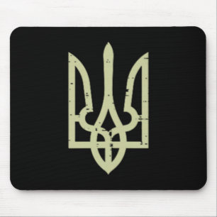 Ukraine Crest Trident Ukrainian Symbol Tryzub Men  Mouse Pad