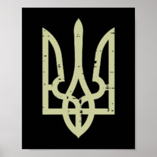 Ukraine Crest Trident Ukrainian Symbol Tryzub Men  Poster