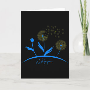 Ukraine Dandelion Wish For Peace Ukrainian Flag Bl Card