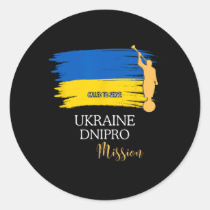 Ukraine Dnipro Mormon Lds Mission Missionary Classic Round Sticker