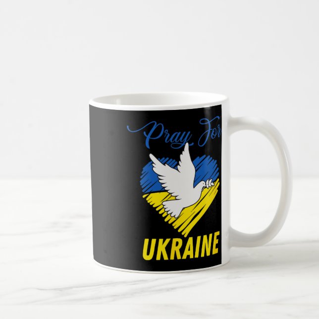 Ukraine Dove Heart  Coffee Mug (Right)