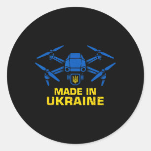 Ukraine Drone Patriotic Ukrainian Fpv Lovers 2 Classic Round Sticker