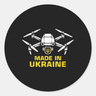 Ukraine Drone Patriotic Ukrainian Fpv Lovers Classic Round Sticker
