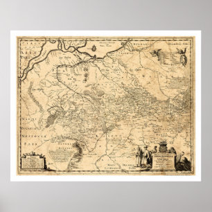 Ukraine Early Map 1648 Poster