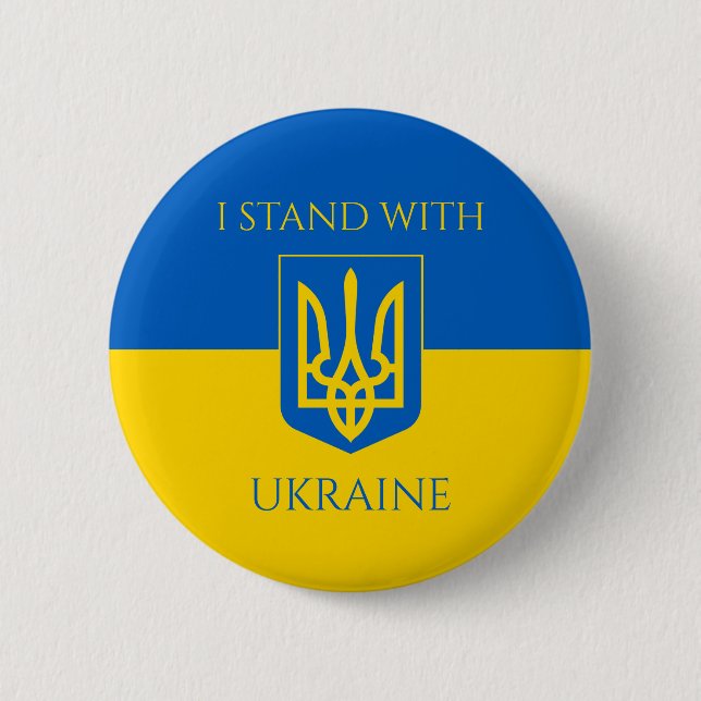 ukraine emblem 2 inch round button (Front)